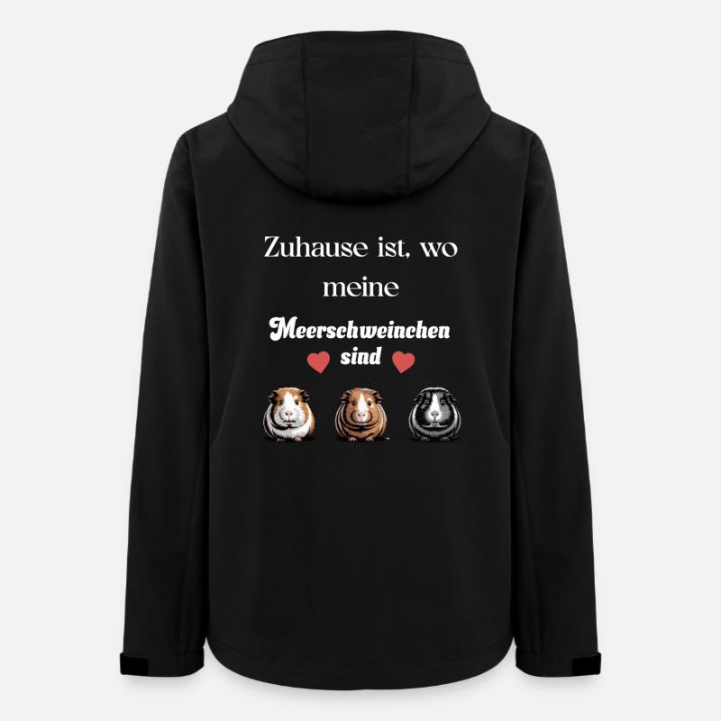 La maison, c’est là où se trouvent les cochons d’Inde - Veste softshell femme recyclée Stanley/Stella - noir