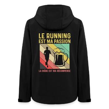 Running Passion Bière Récompense Humour Course - Veste softshell femme recyclée Stanley/Stella - noir - Dos - AI Model Female 172 light (172cm)