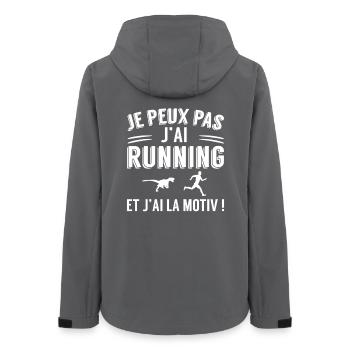 Ich kann nicht, ich habe laufenden Humor laufen - Frauen Recycelte Softshelljacke von Stanley/Stella - Anthrazit - Hinten - AI Model Female 172 light (172cm)