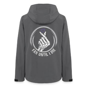 Fan until I Die – Skeleton Heart - Women’s Recycled Softshell Jacket by Stanley/Stella - anthracite - Back - AI Model Female 172 light (172cm)