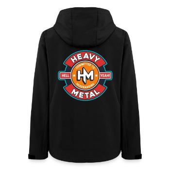 Heavy Metal Retro Emblem - Frauen Recycelte Softshelljacke von Stanley/Stella - Schwarz - Hinten - AI Model Female 172 light (172cm)