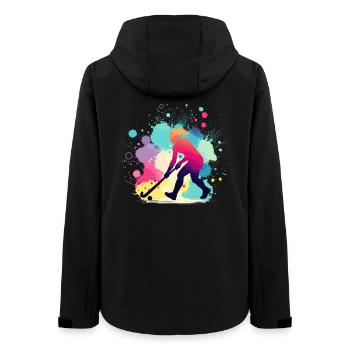 Feldhockey, Feldhockeyspielerin, Hockey - Frauen Recycelte Softshelljacke von Stanley/Stella - Schwarz - Hinten - AI Model Female 172 light (172cm)