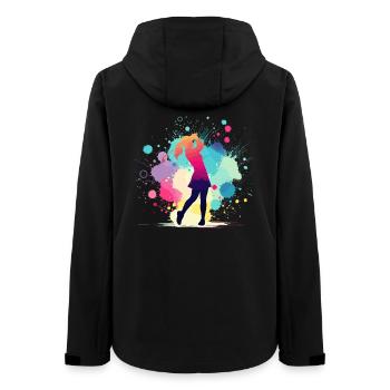 Golf, Golferin, Golfspielerin Frau, Golfgrafik - Frauen Recycelte Softshelljacke von Stanley/Stella - Schwarz - Hinten - AI Model Female 172 light (172cm)