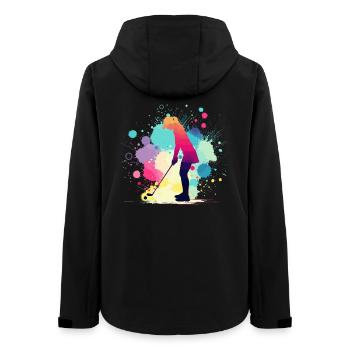Golf, Golferin, Golfspielerin Frau, Golfgrafik - Frauen Recycelte Softshelljacke von Stanley/Stella - Schwarz - Hinten - AI Model Female 172 light (172cm)