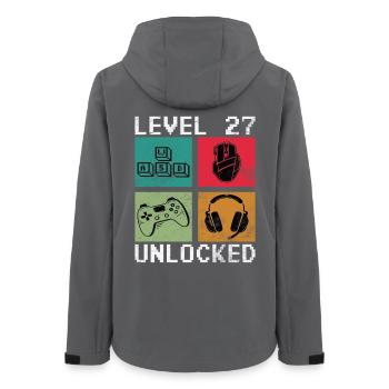 Level 27 Unlocked Pixel Gear - Frauen Recycelte Softshelljacke von Stanley/Stella - Anthrazit - Hinten - AI Model Female 172 light (172cm)