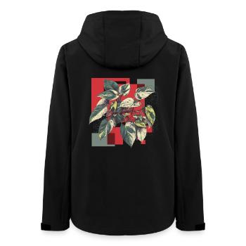 Philodendron Variegata – Pop Art Pflanzenkunst - Frauen Recycelte Softshelljacke von Stanley/Stella - Schwarz - Hinten - AI Model Female 172 light (172cm)