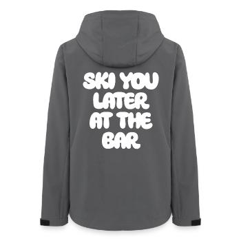 SKI YOU LATER AT THE BAR X The Ski Club Skifahrer - Frauen Recycelte Softshelljacke von Stanley/Stella - Anthrazit - Hinten - AI Model Female 172 light (172cm)