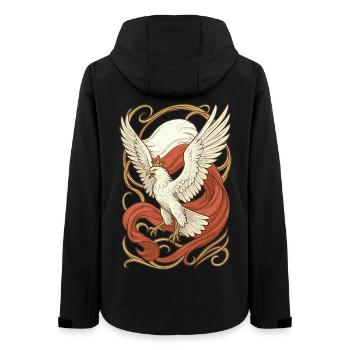 Poland Polska Eagle Flag Art Nouveau Gift - Women’s Recycled Softshell Jacket by Stanley/Stella - black - Back - AI Model Female 172 light (172cm)