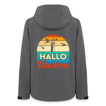 Vacances à Usedom en mer Baltique BONJOUR USEDOM Drôle - Veste softshell femme recyclée Stanley/Stella - charbon - Dos - AI Model Female 172 light (172cm)