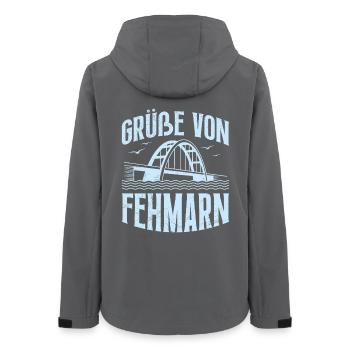 Salutations de vacances en mer Baltique de la part de Fehmarn Fun - Veste softshell femme recyclée Stanley/Stella - charbon - Dos - AI Model Female 172 light (172cm)