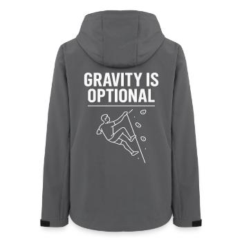 Gravity is optional climbing statement - Women’s Recycled Softshell Jacket by Stanley/Stella - anthracite - Back - AI Model Female 172 light (172cm)