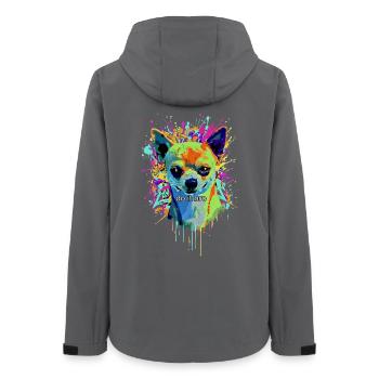 Chihuahua Graffiti Pop Art - Women’s Recycled Softshell Jacket by Stanley/Stella - anthracite - Back - AI Model Female 172 light (172cm)