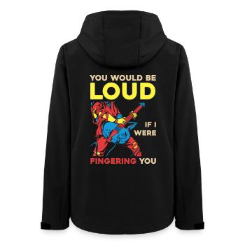 Loud rock guitar saying - Women’s Recycled Softshell Jacket by Stanley/Stella - black - Back - AI Model Female 172 light (172cm)