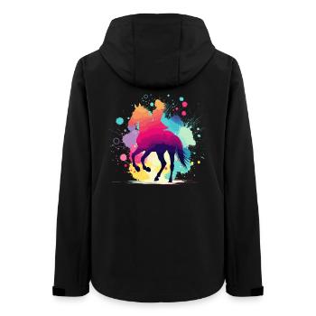 Rider, Riding, Equestrian Sports, Horse Artwork - Women’s Recycled Softshell Jacket by Stanley/Stella - black - Back - AI Model Female 172 light (172cm)