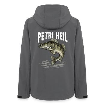 Petri Heil – Zanderjäger - Frauen Recycelte Softshelljacke von Stanley/Stella - Anthrazit - Hinten - AI Model Female 172 light (172cm)