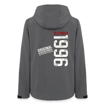 29. Geburtstag Original Dezember Jahrgang 1996 - Frauen Recycelte Softshelljacke von Stanley/Stella - Anthrazit - Hinten - AI Model Female 172 light (172cm)