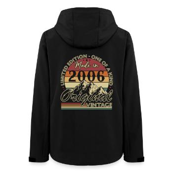 2006 Vintage Retro Birthday Gift - Women’s Recycled Softshell Jacket by Stanley/Stella - black - Back - AI Model Female 172 light (172cm)