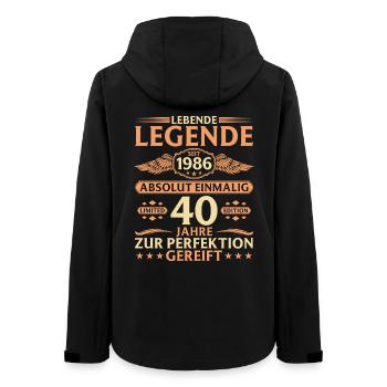 40th birthday absolutely unique vintage 1986 - Women’s Recycled Softshell Jacket by Stanley/Stella - black - Back - AI Model Female 172 light (172cm)
