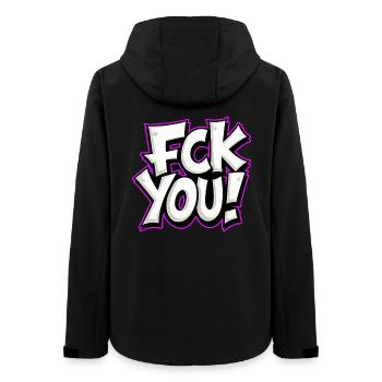 FCK YOU Schriftzug provokantes Statement - Frauen Recycelte Softshelljacke von Stanley/Stella - Schwarz - Hinten - AI Model Female 172 light (172cm)