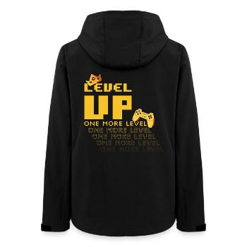 Lustiges Level Up One More Level Gamer Pixel Gaming - Frauen Recycelte Softshelljacke von Stanley/Stella - Schwarz - Hinten - AI Model Female 172 light (172cm)