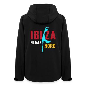 Nordsee Urlaub IBIZA FILIALE NORD Lustiges - Frauen Recycelte Softshelljacke von Stanley/Stella - Schwarz - Hinten - AI Model Female 172 light (172cm)