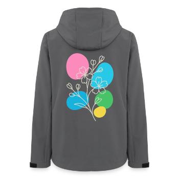 Minimalist Floral Graphic, Boho Summer - Women’s Recycled Softshell Jacket by Stanley/Stella - anthracite - Back - AI Model Female 172 light (172cm)