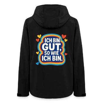 ich bin gut so wie ich bin, affirmation - Frauen Recycelte Softshelljacke von Stanley/Stella - Schwarz - Hinten - AI Model Female 172 light (172cm)