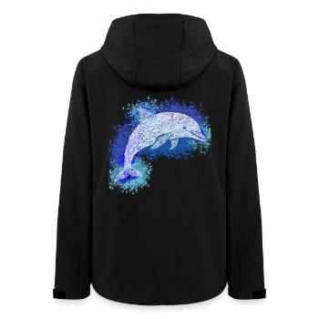 Zentangle-Delfin - Frauen Recycelte Softshelljacke von Stanley/Stella - Schwarz - Hinten - AI Model Female 172 light (172cm)
