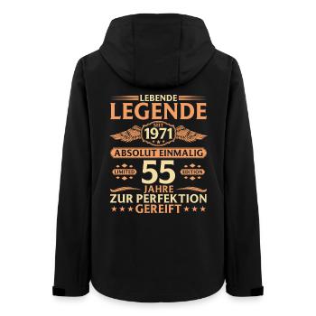 55. Geburtstag Absolut Einmalig Jahrgang 1971 - Frauen Recycelte Softshelljacke von Stanley/Stella - Schwarz - Hinten - AI Model Female 172 light (172cm)