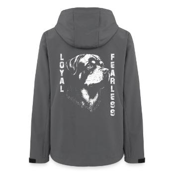Rottweiler  Loyal Noir et Blanc - Veste softshell femme recyclée Stanley/Stella - charbon - Dos - AI Model Female 172 light (172cm)