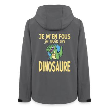 Ist mir egal, ich bin ein Dinosaurier Humor - Frauen Recycelte Softshelljacke von Stanley/Stella - Anthrazit - Hinten - AI Model Female 172 light (172cm)