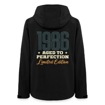 1986 40. Jubiläumsgeschenk 40 Jahre Vintage 86 - Frauen Recycelte Softshelljacke von Stanley/Stella - Schwarz - Hinten - AI Model Female 172 light (172cm)