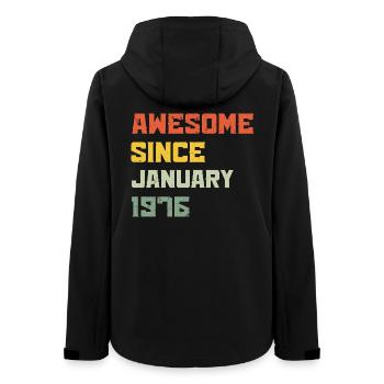 Awesome Since January 1976 Birthday Gift - Women’s Recycled Softshell Jacket by Stanley/Stella - black - Back - AI Model Female 172 light (172cm)
