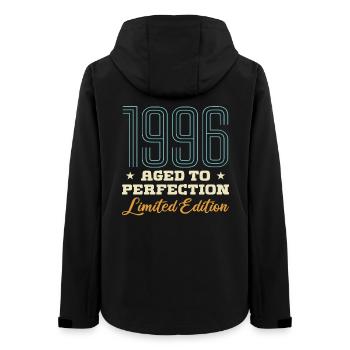 1996 30. Jubiläumsgeschenk 30 Jahre Vintage 96 - Frauen Recycelte Softshelljacke von Stanley/Stella - Schwarz - Hinten - AI Model Female 172 light (172cm)
