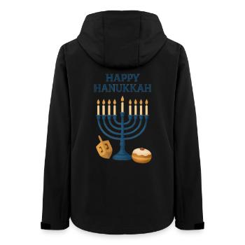 Happy Hanukkah Menorah Festive Light - Women’s Recycled Softshell Jacket by Stanley/Stella - black - Back - AI Model Female 172 light (172cm)