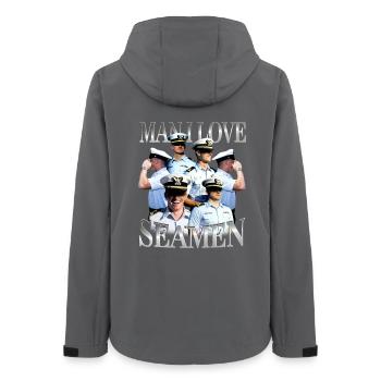 Mec, j’adore Seamen Bootleg inportable - Veste softshell femme recyclée Stanley/Stella - charbon - Dos - AI Model Female 172 light (172cm)