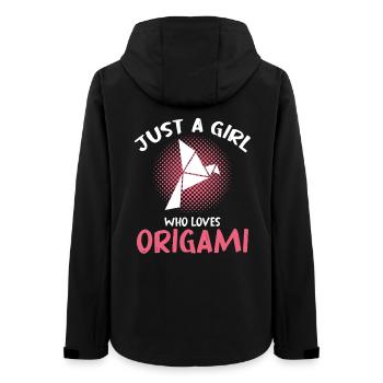 Origami Girl Love in Paper Art - Frauen Recycelte Softshelljacke von Stanley/Stella - Schwarz - Hinten - AI Model Female 172 light (172cm)