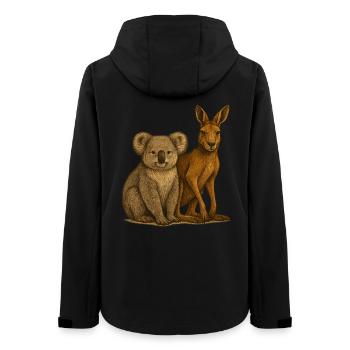 Koala and kangaroo - Women’s Recycled Softshell Jacket by Stanley/Stella - black - Back - AI Model Female 172 light (172cm)