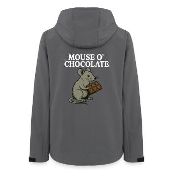 Mouse o’Chocolate Jeu de mots drôle Mouse - Veste softshell femme recyclée Stanley/Stella - charbon - Dos - AI Model Female 172 light (172cm)
