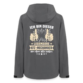 Car Mechanic Sayings - Women’s Recycled Softshell Jacket by Stanley/Stella - anthracite - Back - AI Model Female 172 light (172cm)