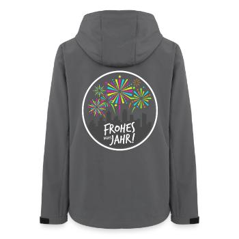 Frohes Neues Jahr 2026 Lustiges Silvester Geschenk - Frauen Recycelte Softshelljacke von Stanley/Stella - Anthrazit - Hinten - AI Model Female 172 light (172cm)