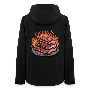Feuergegrillte Rippchen Platte - Frauen Recycelte Softshelljacke von Stanley/Stella - Schwarz - Hinten - AI Model Female 172 light (172cm)
