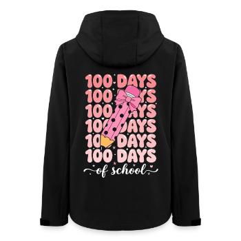 100 days of school celebration - Women’s Recycled Softshell Jacket by Stanley/Stella - black - Back - AI Model Female 172 light (172cm)