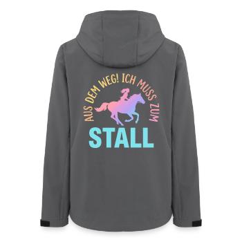 Riding Rider Out of the way I have to go to the stable - Women’s Recycled Softshell Jacket by Stanley/Stella - anthracite - Back - AI Model Female 172 light (172cm)