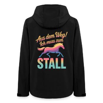 Riding Out of the way I have to go to the stable Rider - Women’s Recycled Softshell Jacket by Stanley/Stella - black - Back - AI Model Female 172 light (172cm)
