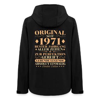 Original 1971 Vintage Birthday 55 Years - Women’s Recycled Softshell Jacket by Stanley/Stella - black - Back - AI Model Female 172 light (172cm)