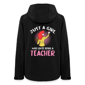 Just a Girl Who Loves Being a Teacher - Frauen Recycelte Softshelljacke von Stanley/Stella - Schwarz - Hinten - AI Model Female 172 light (172cm)