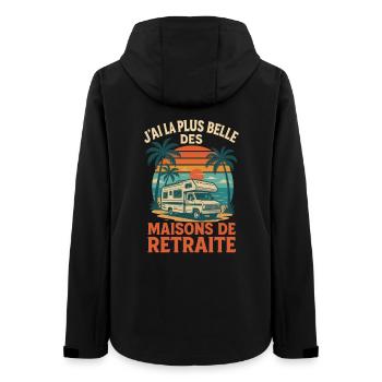Maison de retraite camping car vintage - Veste softshell femme recyclée Stanley/Stella - noir - Dos - AI Model Female 172 light (172cm)