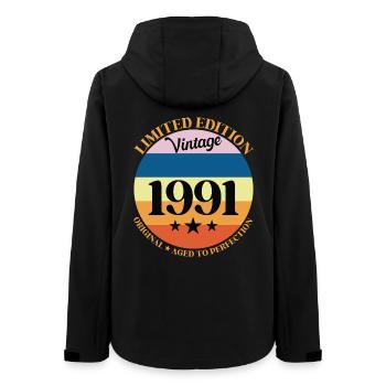 1991 Vintage Birthday Gift 91 Birthday - Women’s Recycled Softshell Jacket by Stanley/Stella - black - Back - AI Model Female 172 light (172cm)