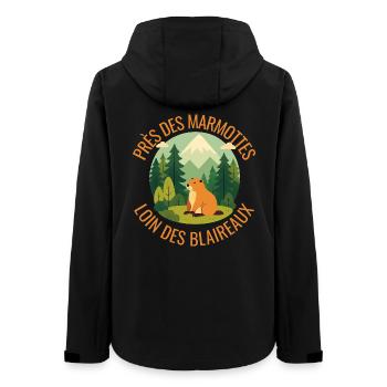 Alpenmurmeltier im Wald - Frauen Recycelte Softshelljacke von Stanley/Stella - Schwarz - Hinten - AI Model Female 172 light (172cm)